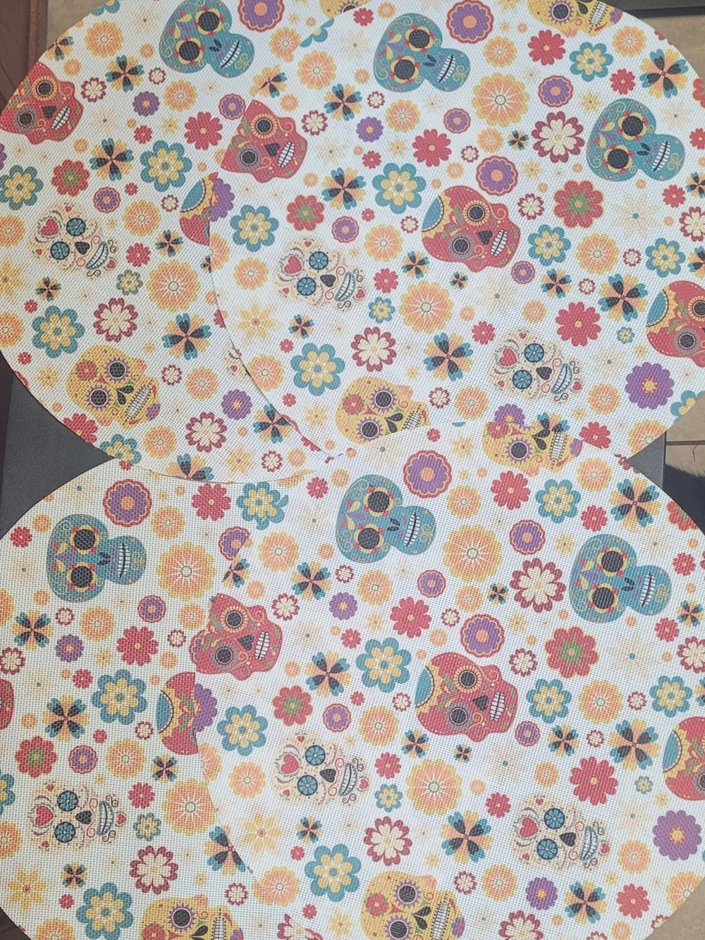 Placemats Floral Sugar Skull - Set Of 4